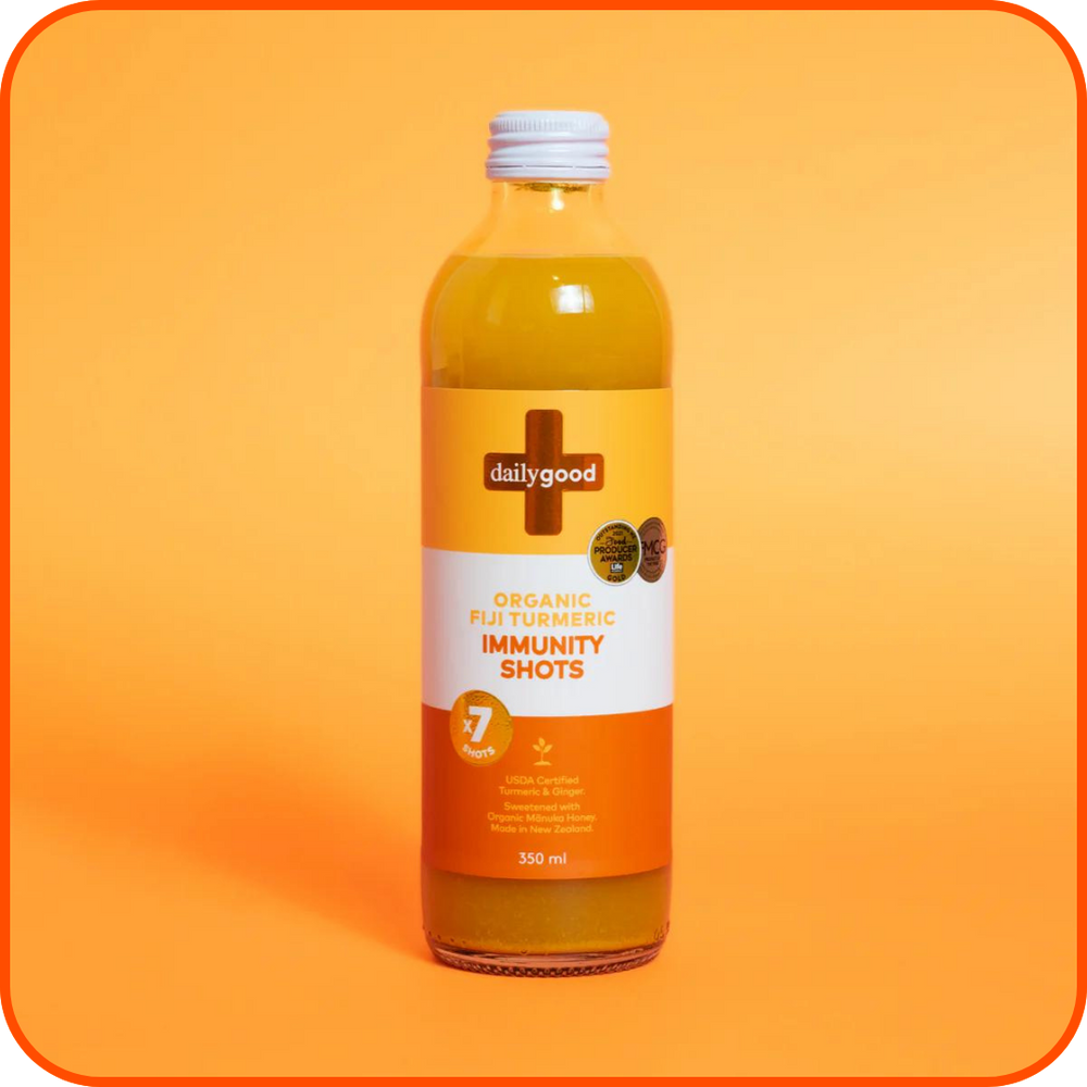 Bottle of Daily Good Immunity Shots Turmeric 